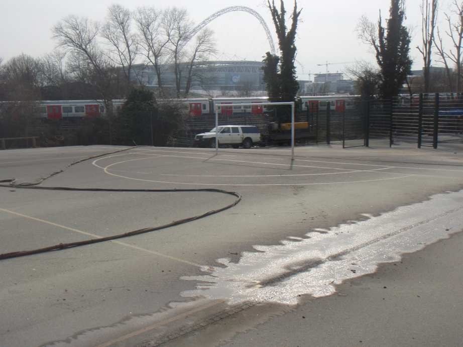 playground mark removal, Sand Jet, Sand Blasting, school playground, playground marking removal