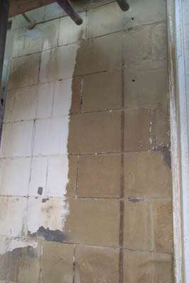 stone cleaning; sandstone in west yorkshire partially cleaned with the sand jet
